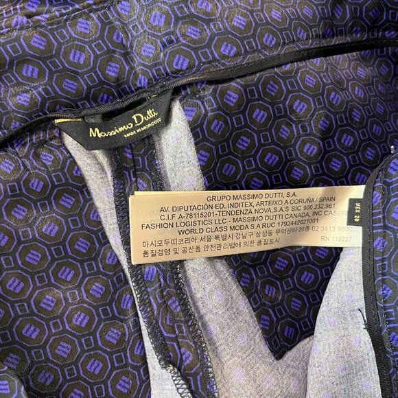 MASSIMO DUTTI Women's Purple Print Viscose Pant - Size 6 - NWT - Picture 5 of 5
